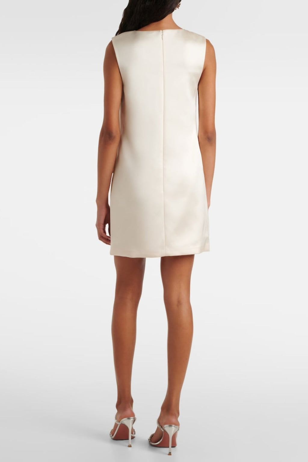 Giorlia Floral Appliqué Satin Mini Dress