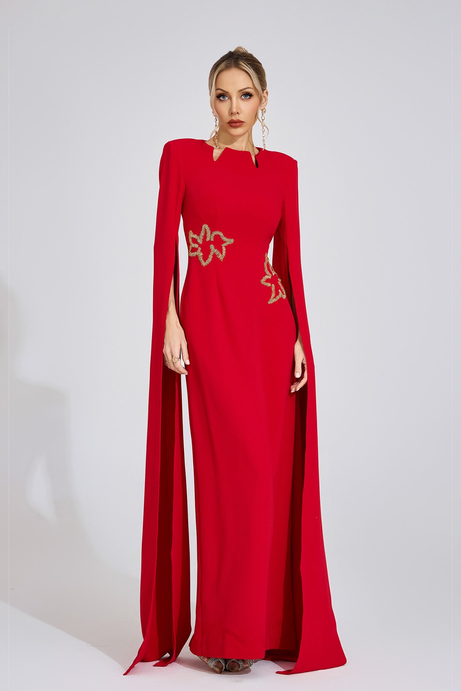 Glenys Red Floral Maxi Dress