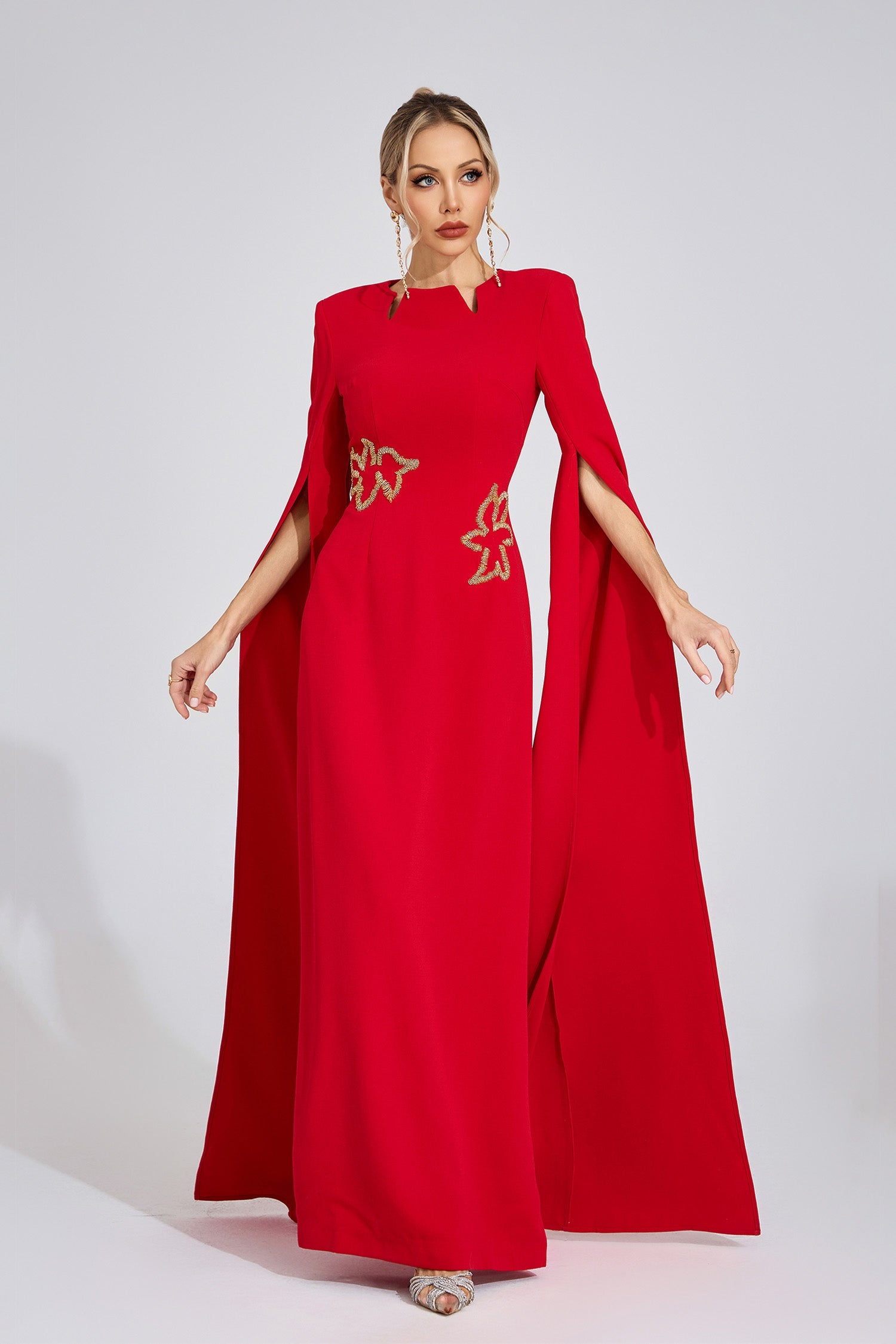 Glenys Red Floral Maxi Dress