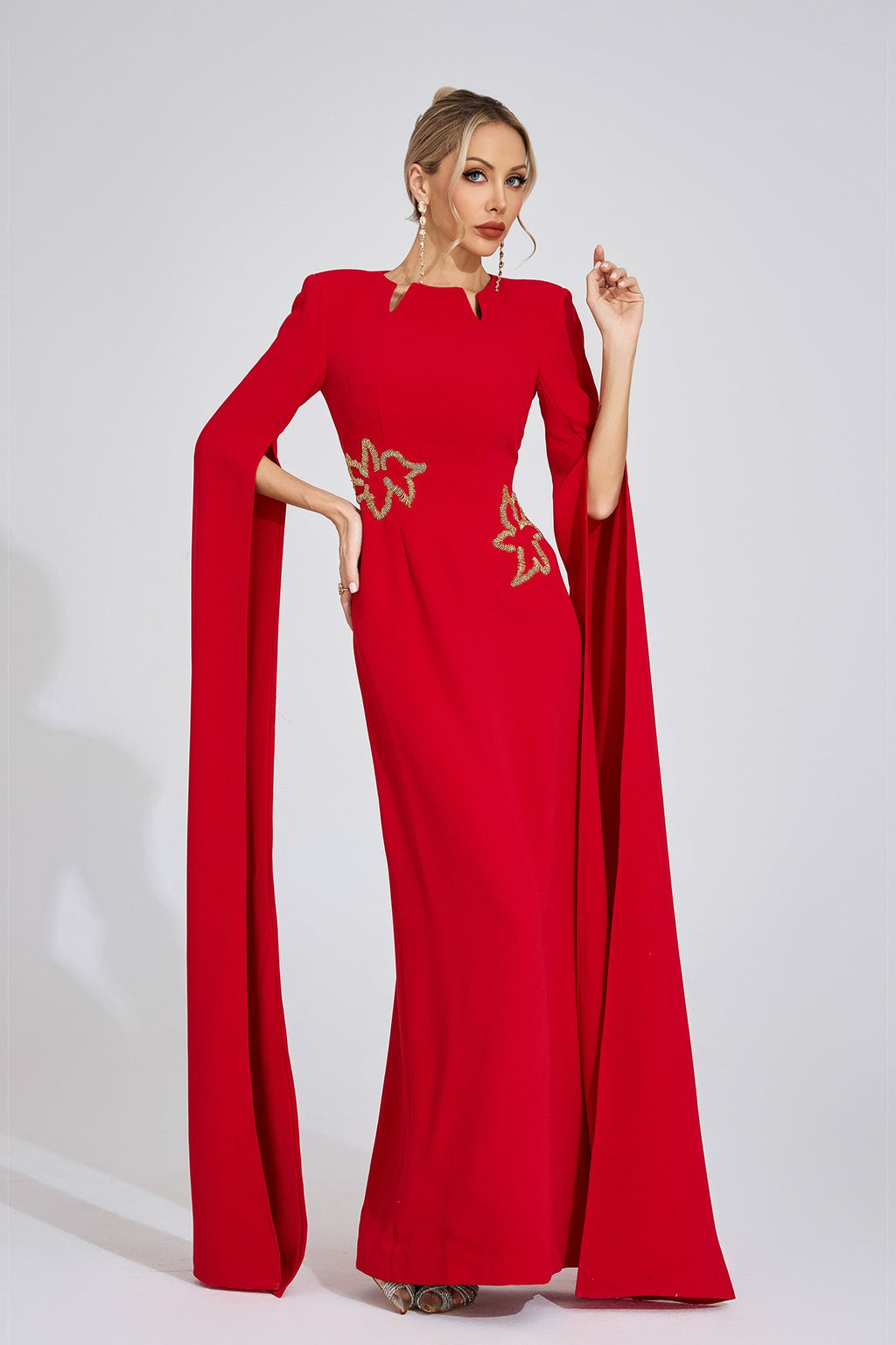 Glenys Red Floral Maxi Dress