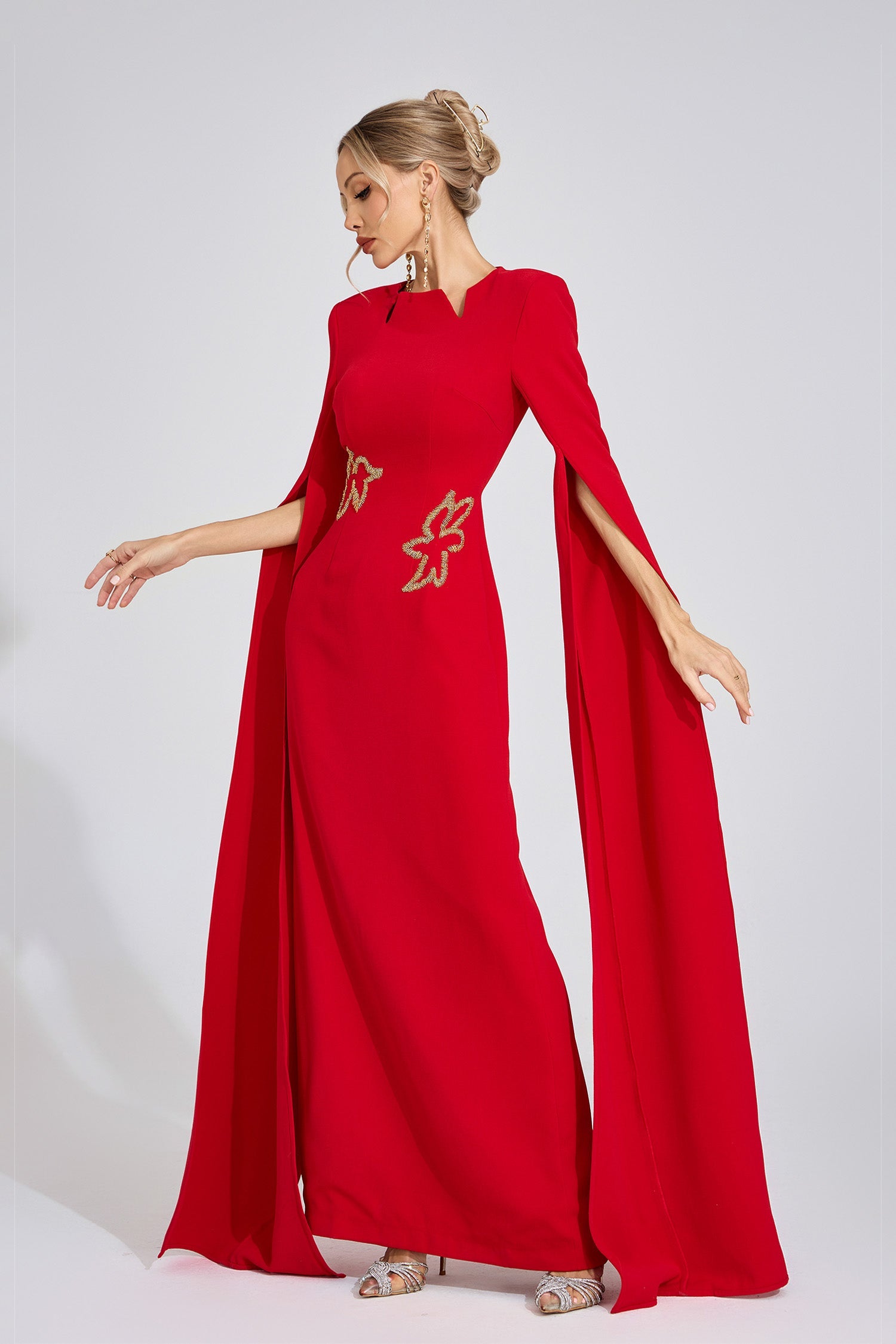Glenys Red Floral Maxi Dress
