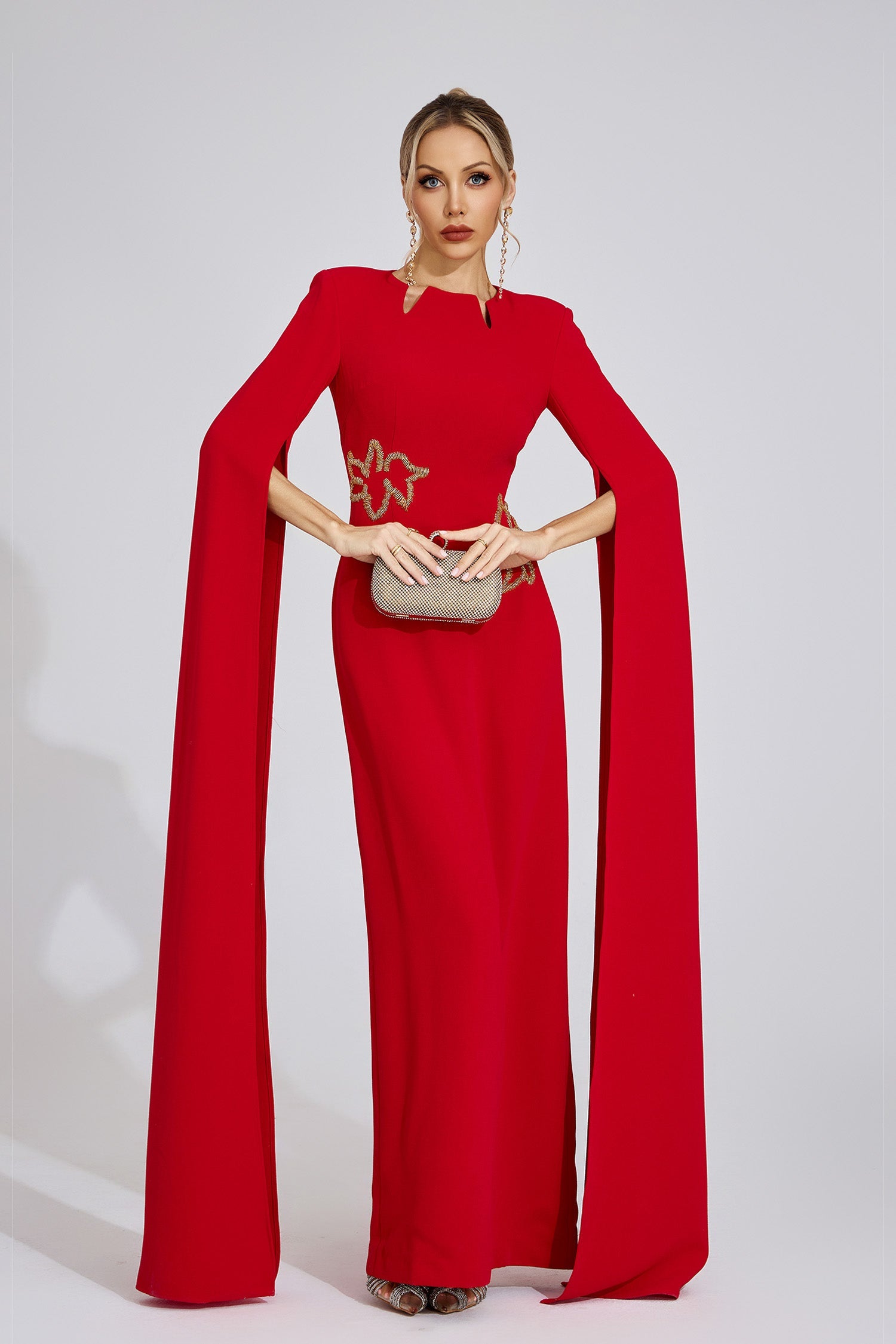 Glenys Red Floral Maxi Dress