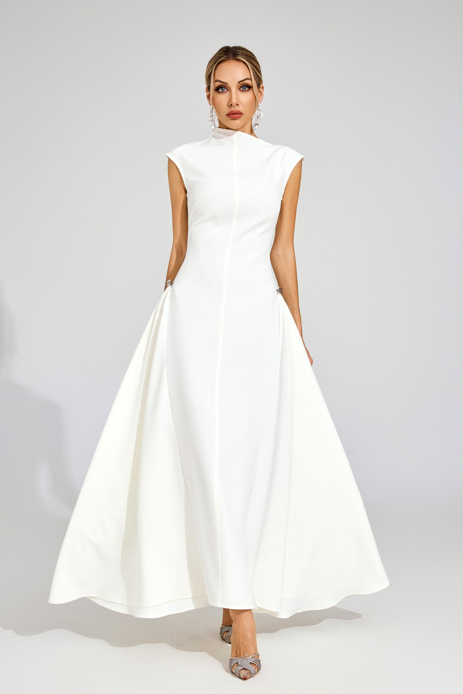 Greg White Sleeveless Maxi Dress