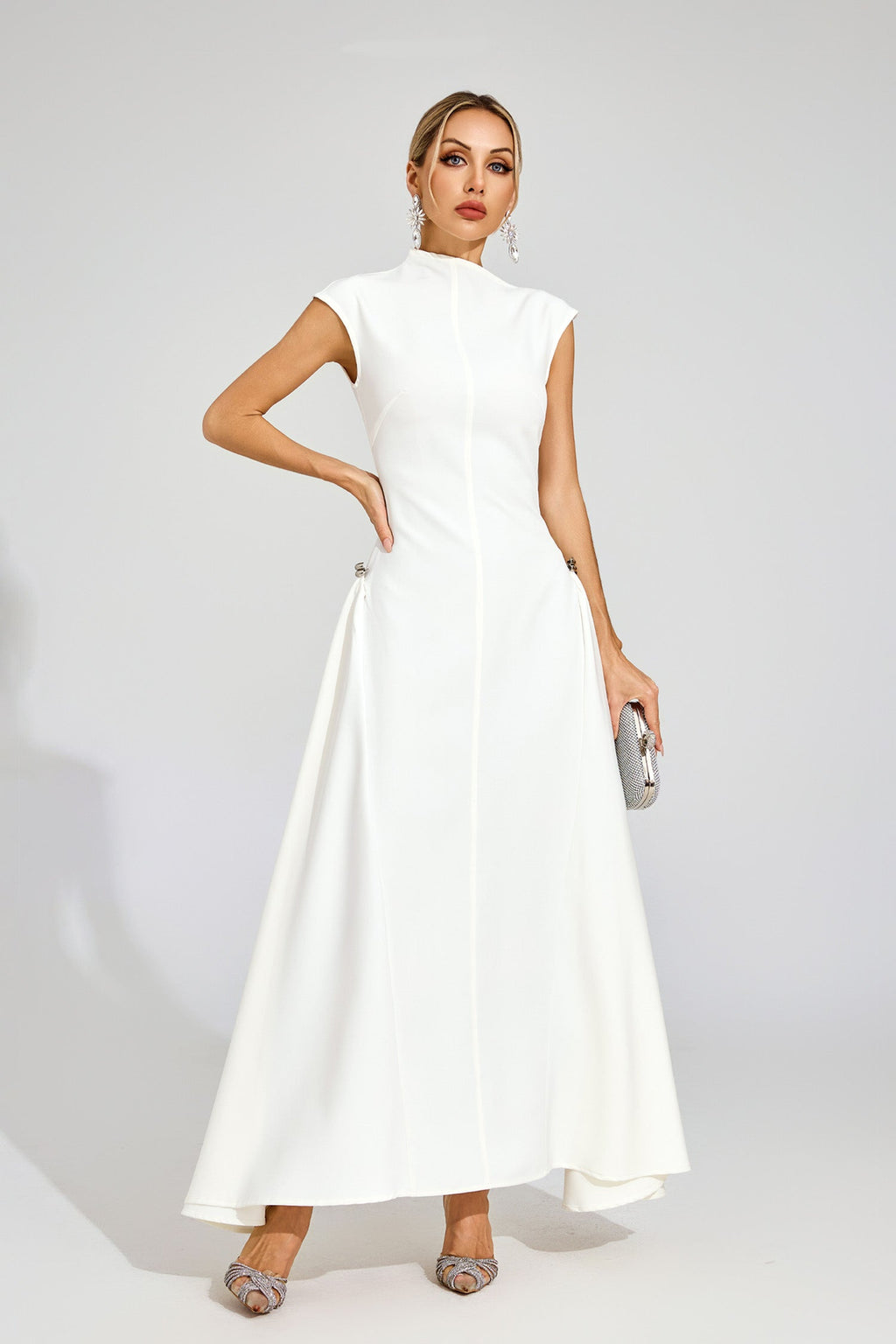 Greg White Sleeveless Maxi Dress