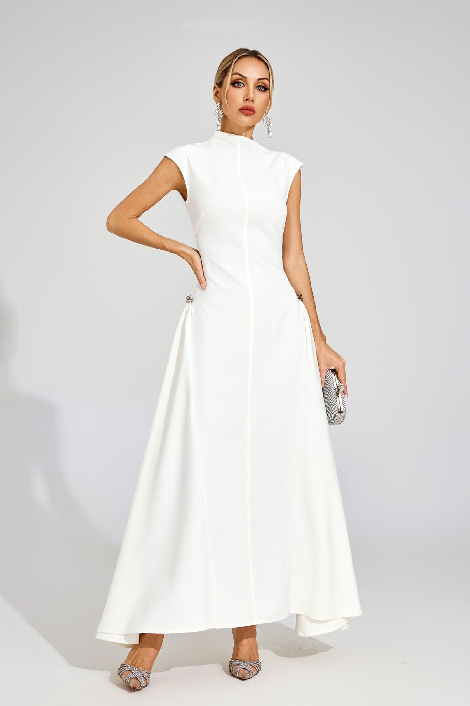 Greg White Sleeveless Maxi Dress