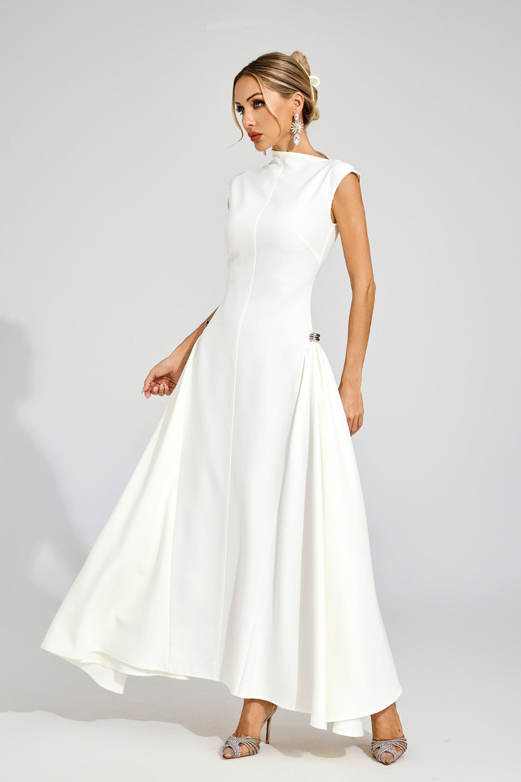 Greg White Sleeveless Maxi Dress