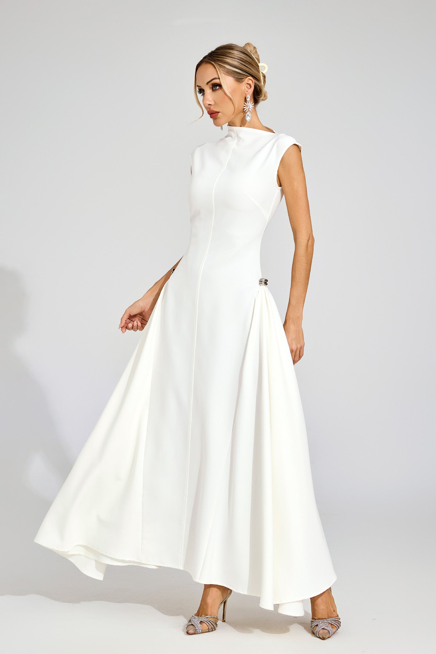 Greg White Sleeveless Maxi Dress