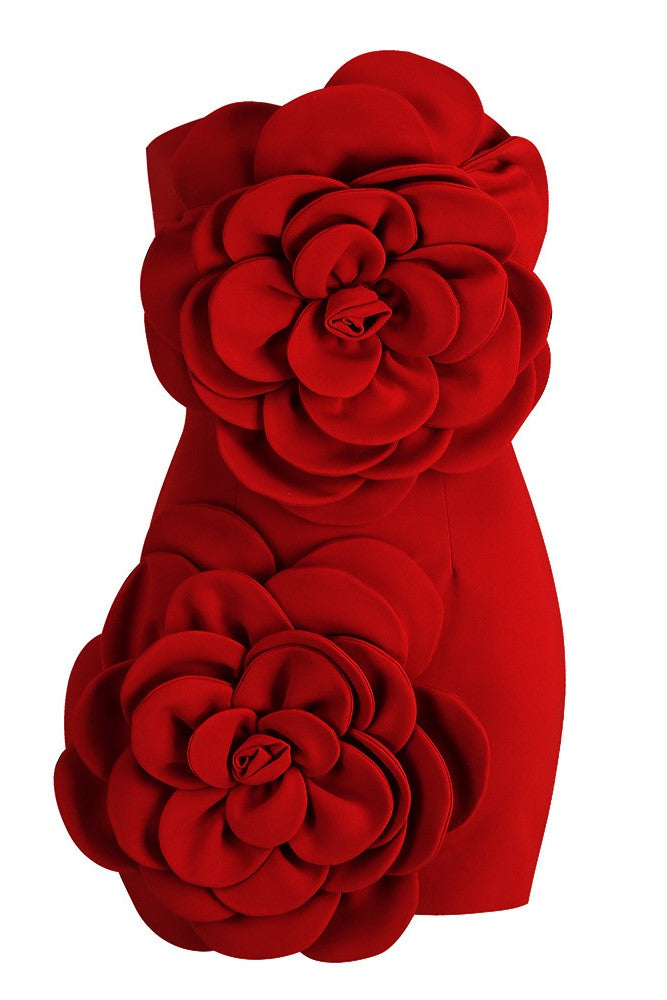 Hailey Floral Strapless Mini Dress