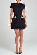 Hilary Pearl Embellished Tweed Mini Dress