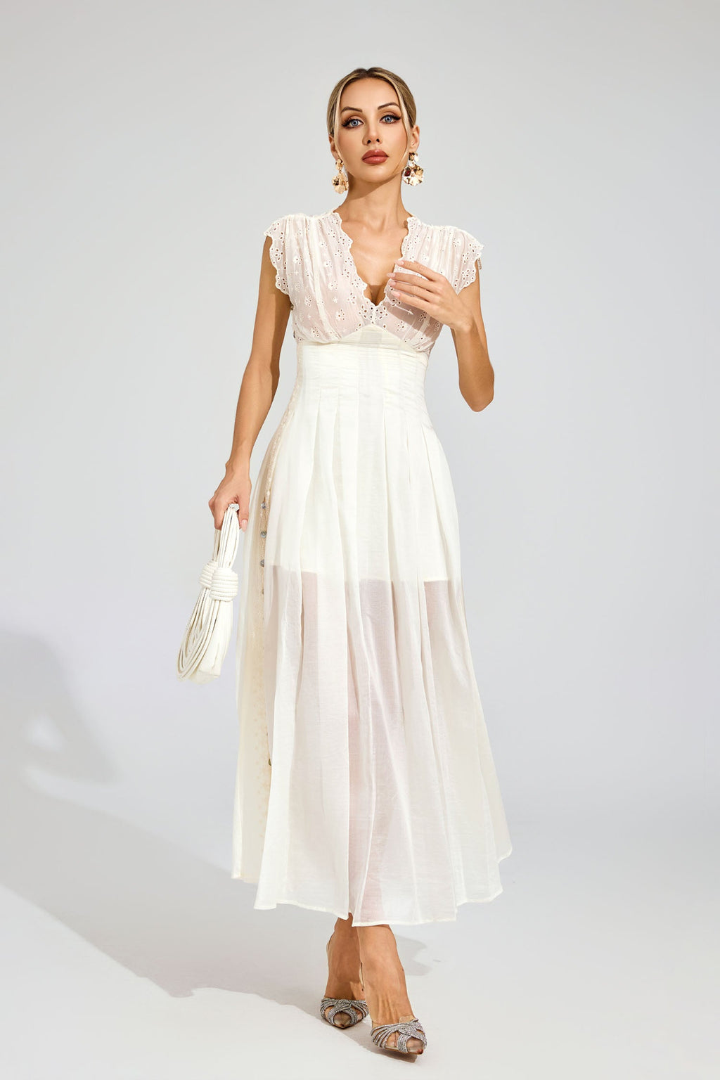 Hutt Apricot Lace Maxi Dress