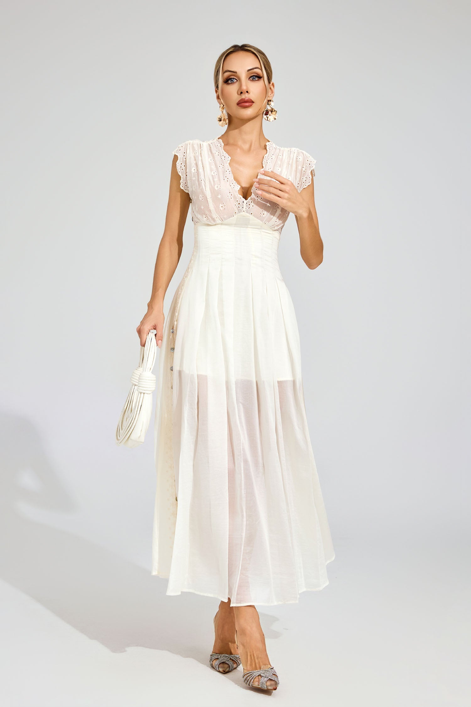 Hutt Apricot Lace Maxi Dress