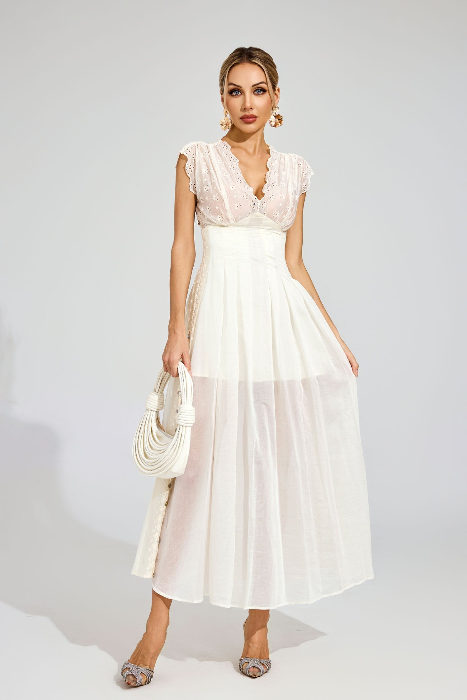 Hutt Apricot Lace Maxi Dress