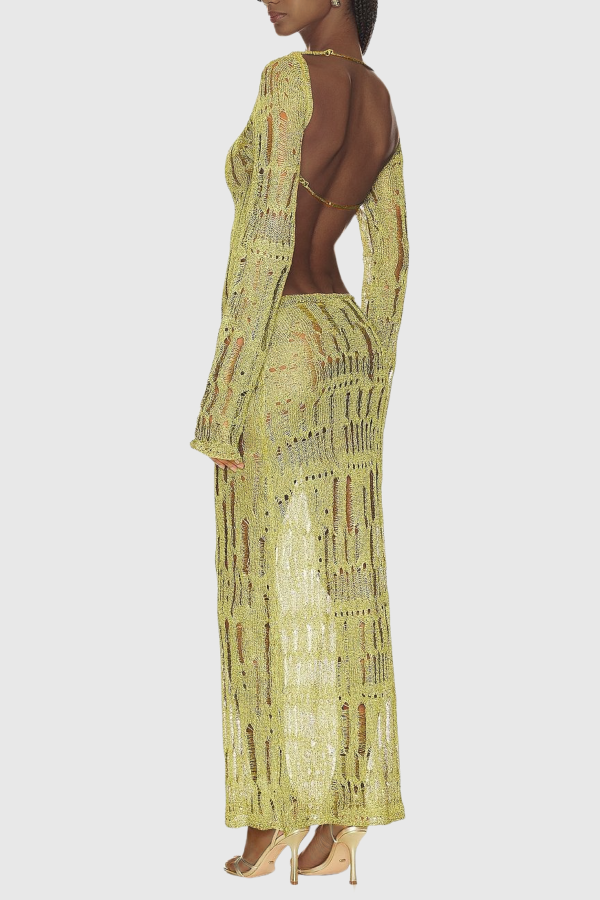 Dzana Backless Ripped Maxi Dress