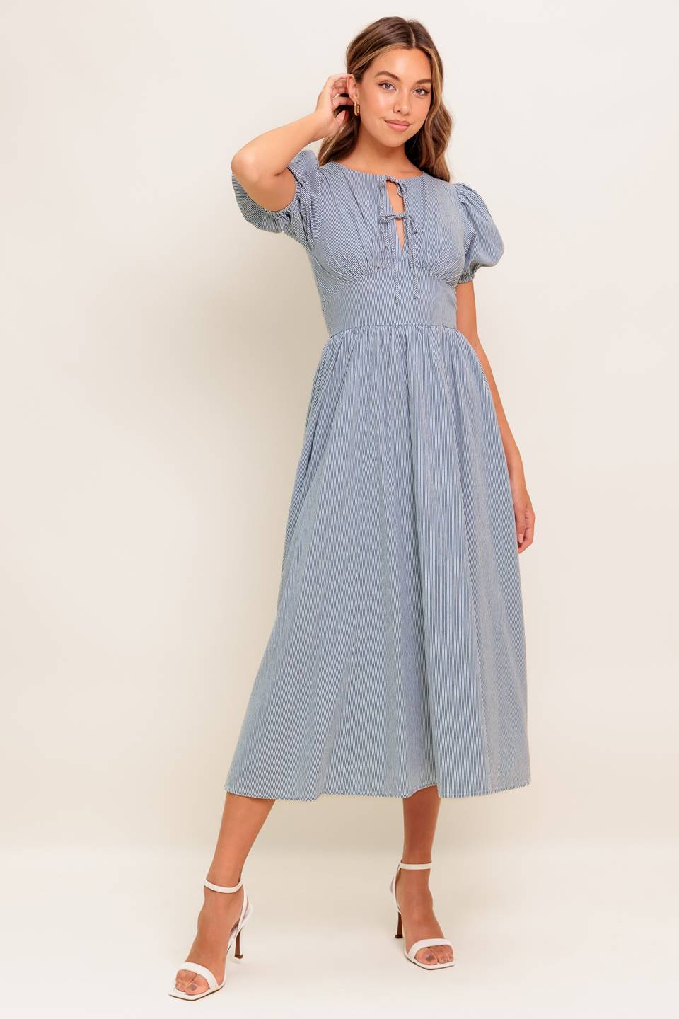 CHERIE MIDI DRESS - BLUE - FINAL SALE