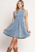 CASUAL POLISHED DENIM MINI DRESS