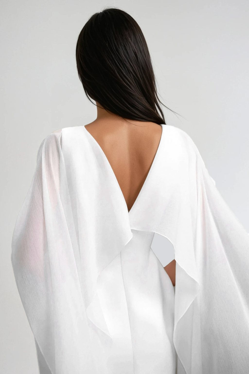 Davina Shawl Flower Mini Dress In White