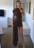 Kaelyn - Asymmetrical Ruched One-Shoulder Mini Dress