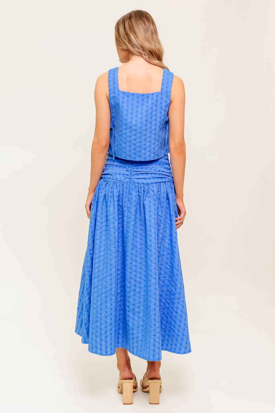 URBAN AFFAIR TOP & SKIRT SET - BLUE
