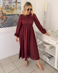 Iolana Dress - Wine Long Sleeve