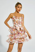 Irma Floral Ruched Slip Mini Dress