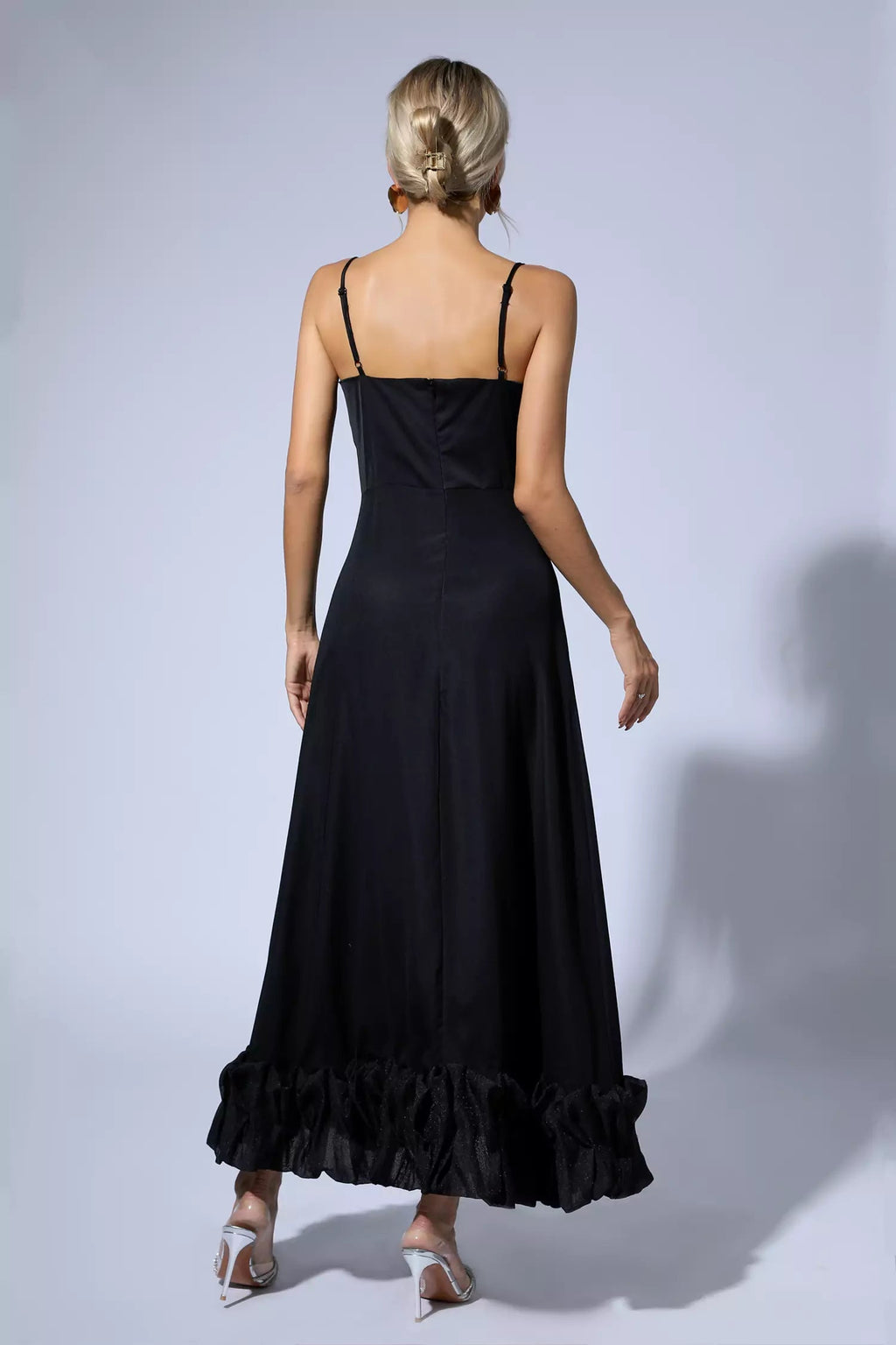 Izabella Black A-line Maxi Dress