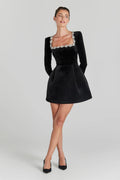 JADE CRYSTAL-NECK MINI DRESS