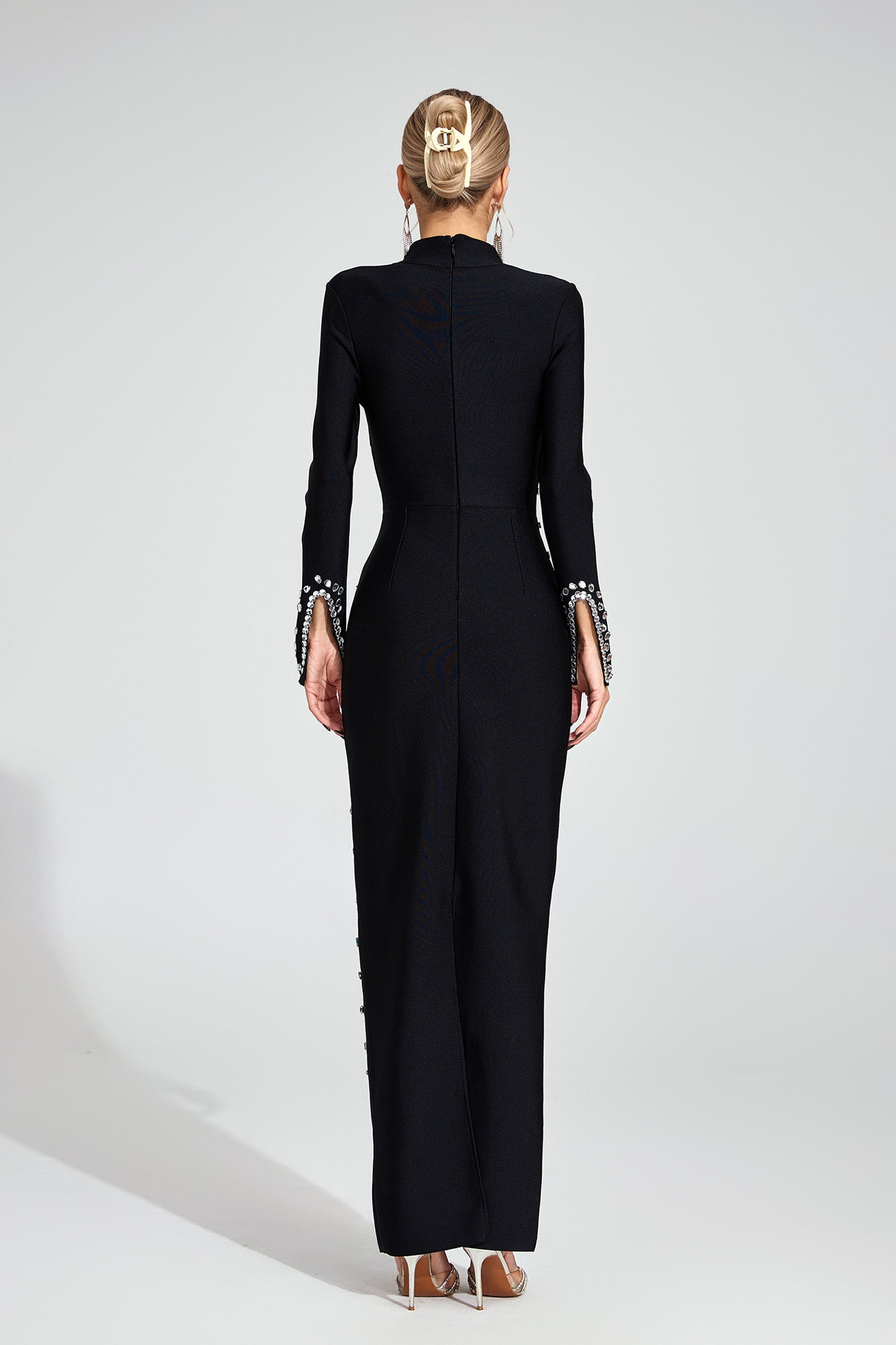 Jessamine Black Sequined Maxi Dress