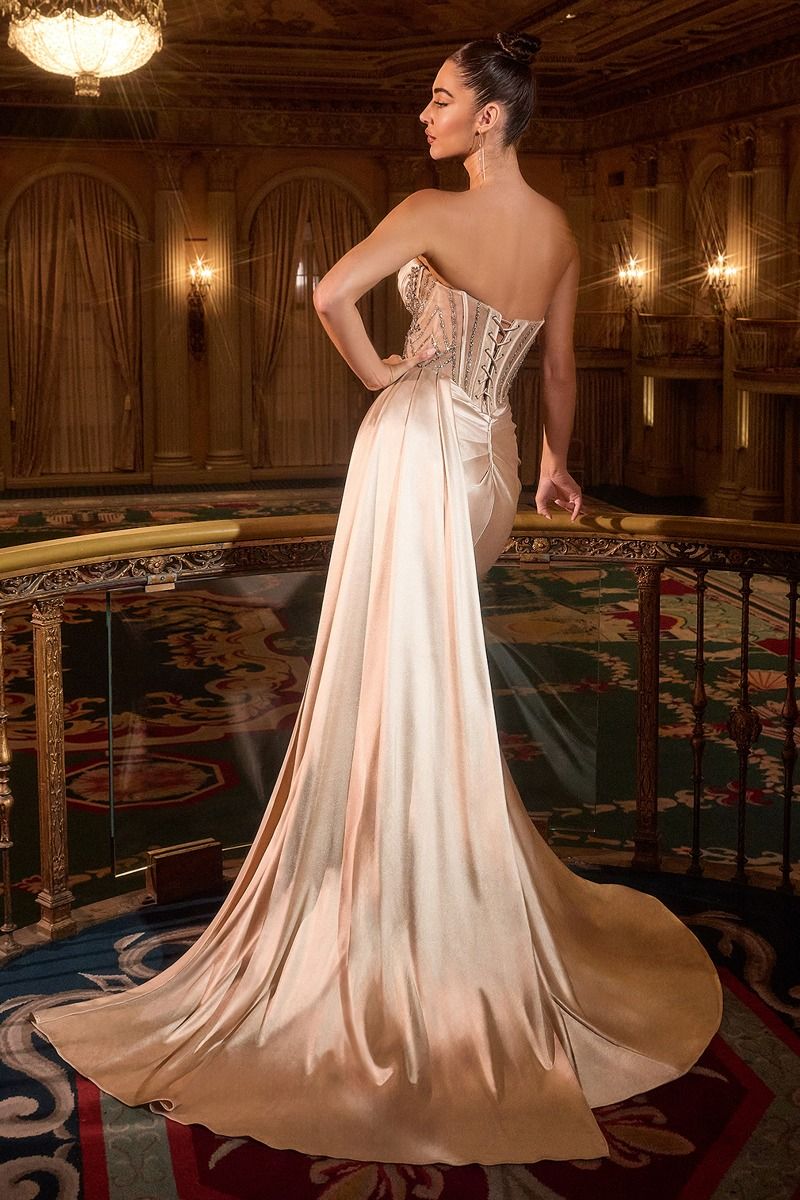Laryn Gown - Strapless Dress With Crystal Beaded Bodice