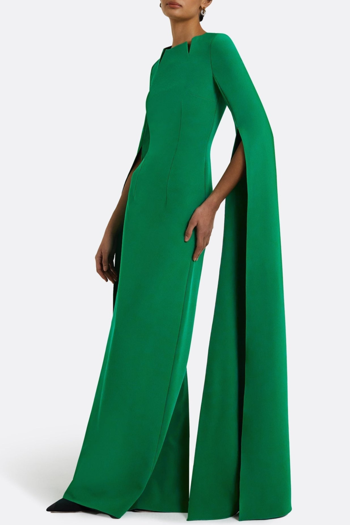 Kateri Cape Sleeve Maxi Dress - Green