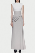 Kayra Sleeveless Draped Maxi Dress - Grey
