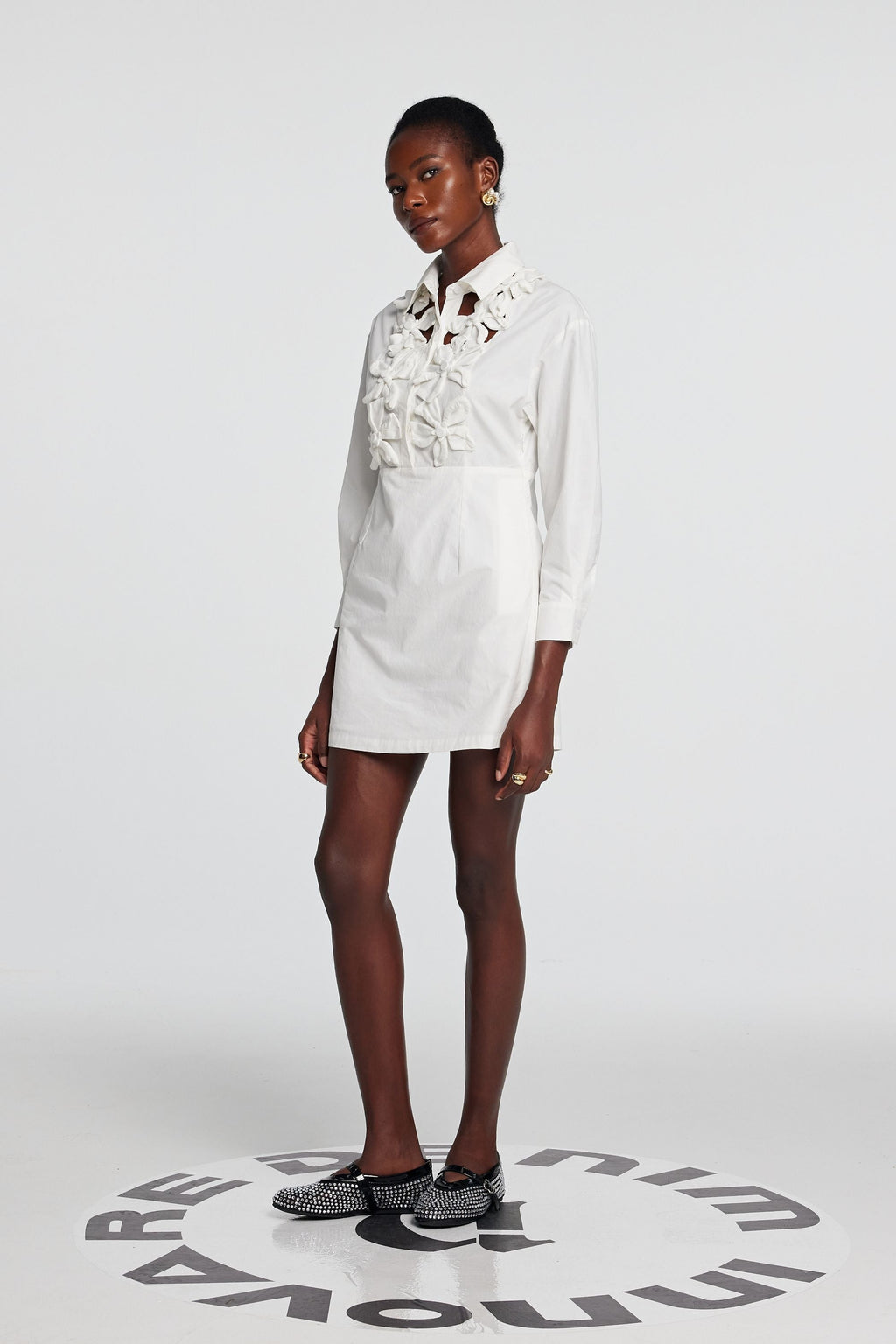 Kira Cutout Flower Long Sleeves Mini Dress