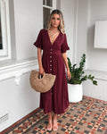 Korbela Dress - Bordeaux