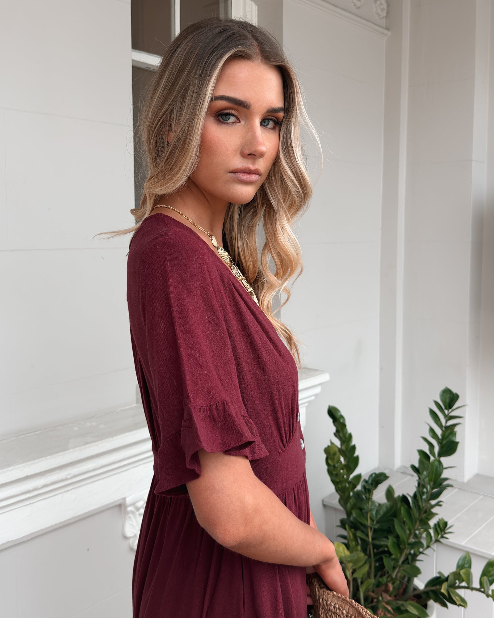 Korbela Dress - Bordeaux
