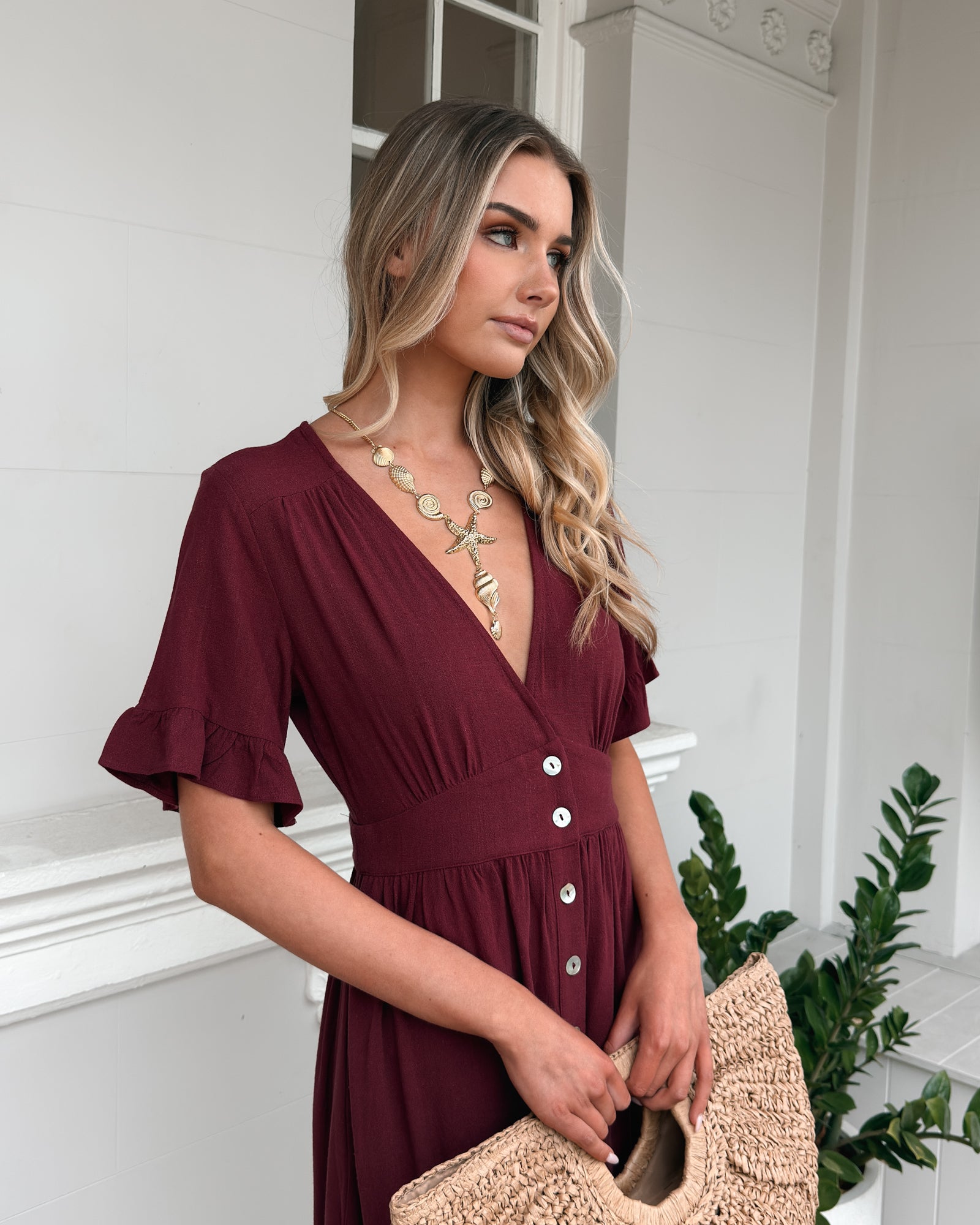Korbela Dress - Bordeaux