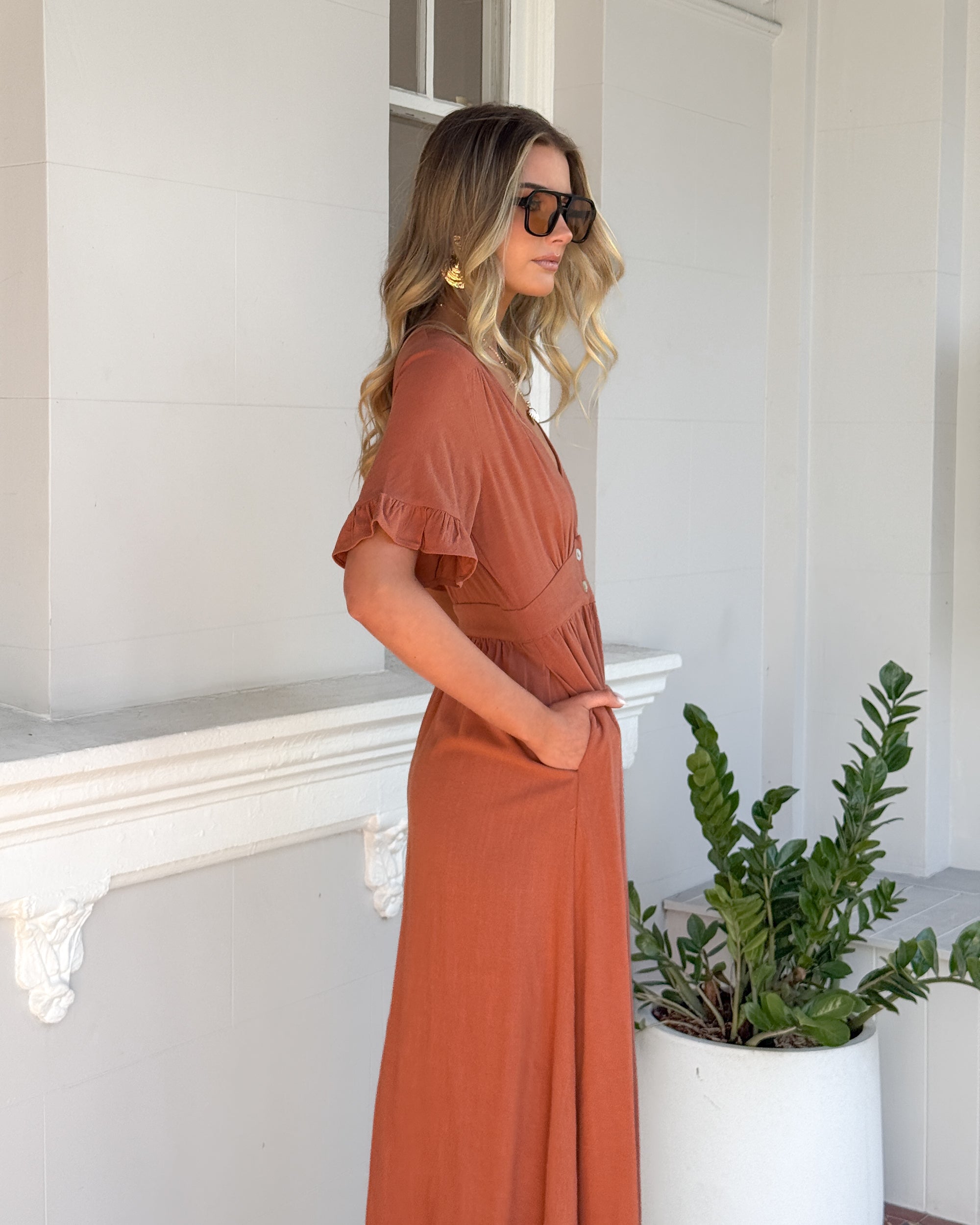 Korbela Dress - Rust