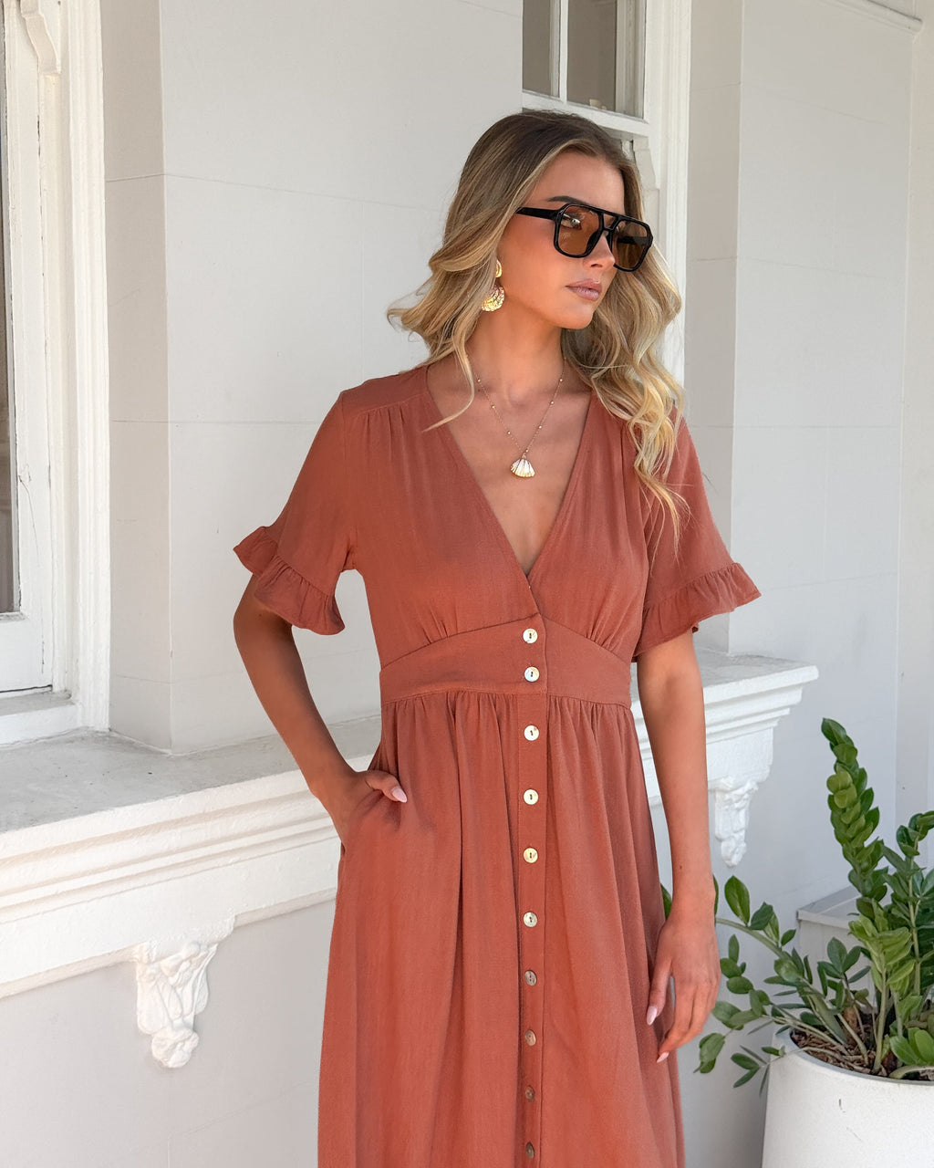 Korbela Dress - Rust