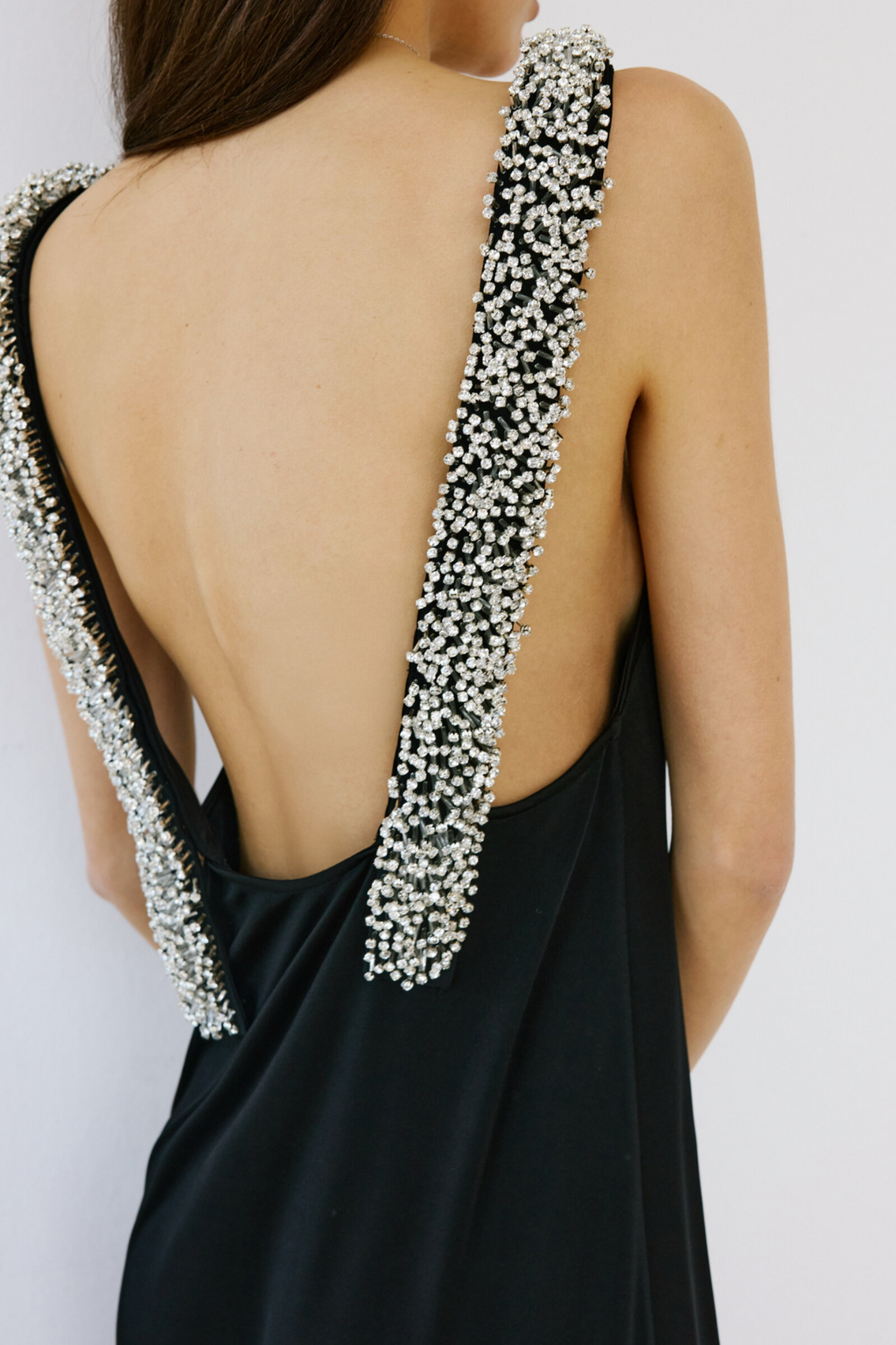 Kuba V-neck Crystal Embellished Maxi Dress