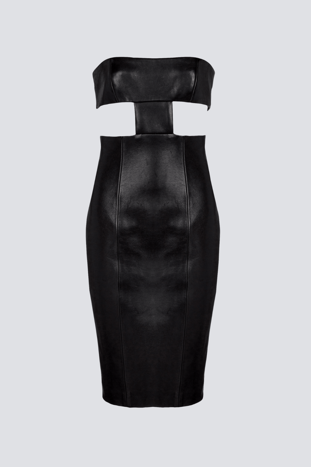 Lauro Leather Strapless Cutout Mini Dress