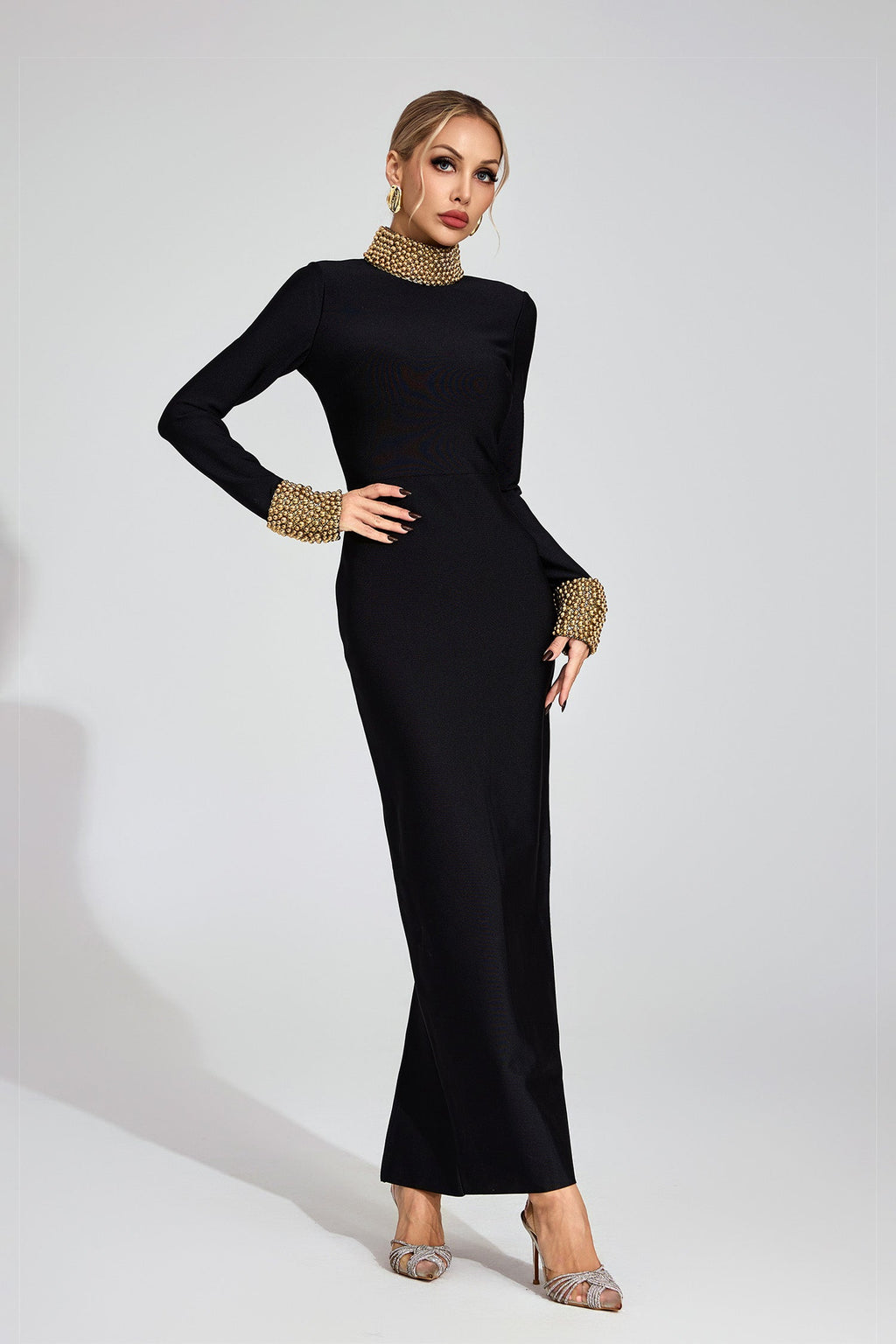 Leonie Black Backless Maxi Dress