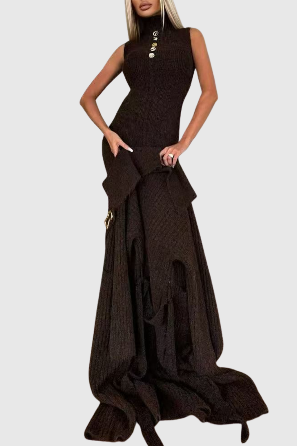 Letizia Sleeveless Knit Maxi Dress & Coat Set