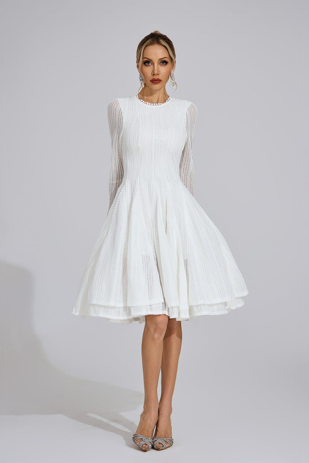 Llinos White Lace Maxi Dress