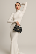 Nocturne Long-Sleeve Turtleneck Maxi Dress | Stretch Fit | Floor-Length