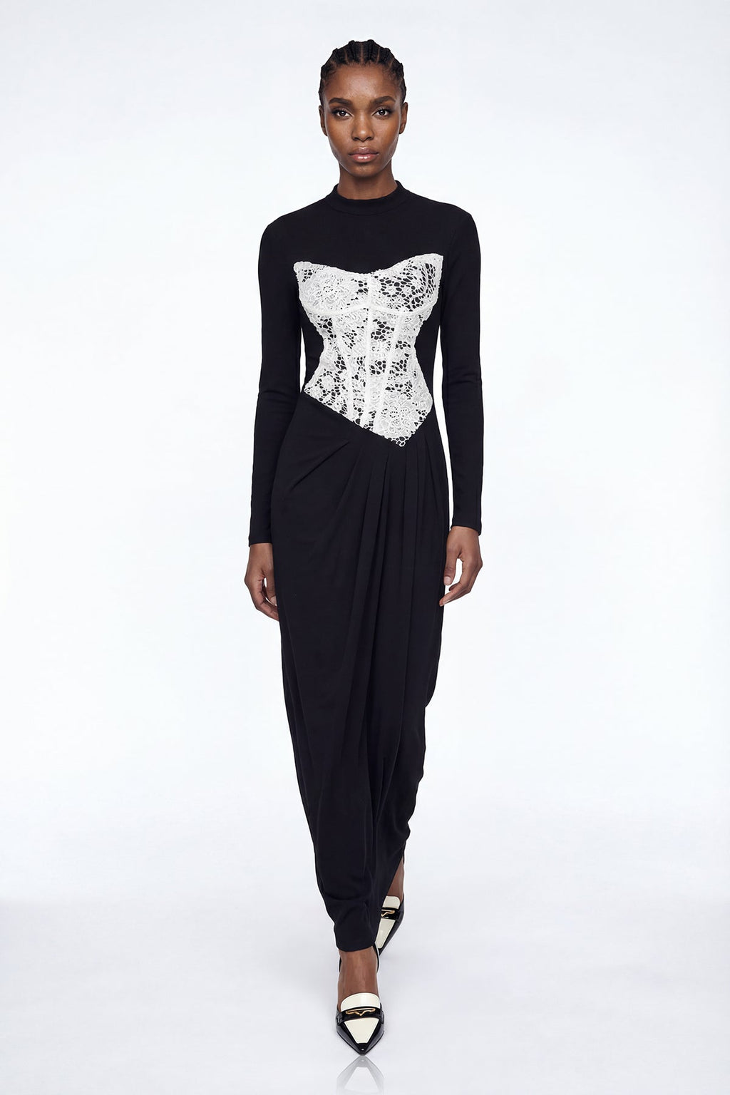 Mae Lace Long Sleeve Split Maxi Dress