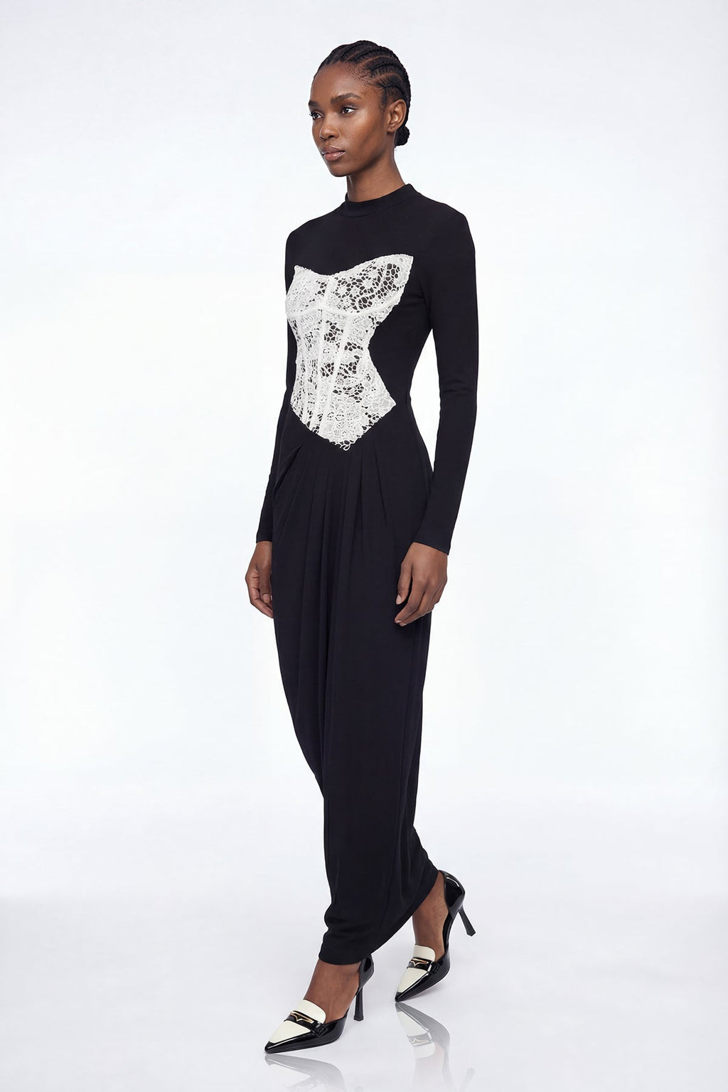 Mae Lace Long Sleeve Split Maxi Dress