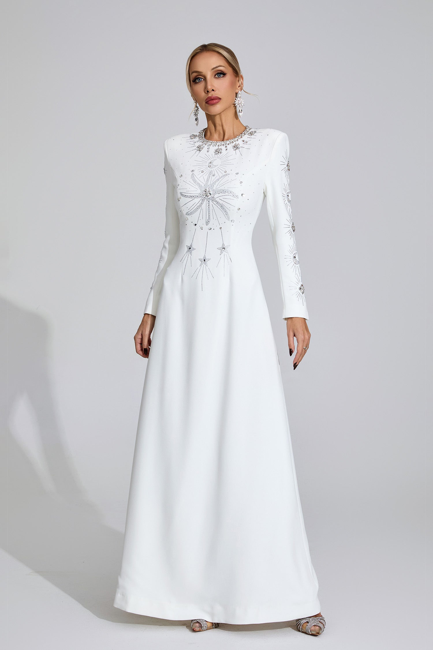 Marigold  White Diamond Maxi Dress