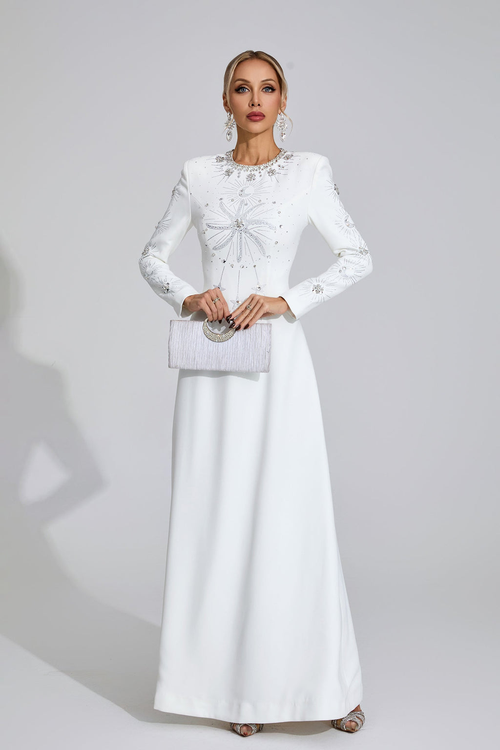 Marigold  White Diamond Maxi Dress