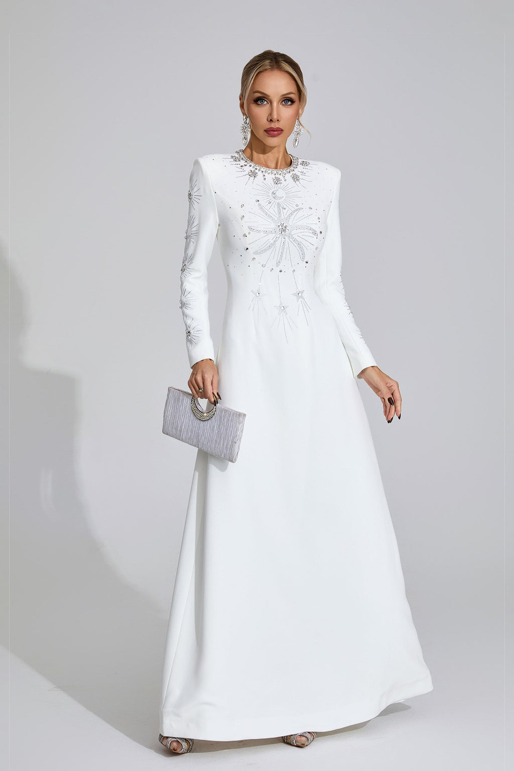 Marigold  White Diamond Maxi Dress
