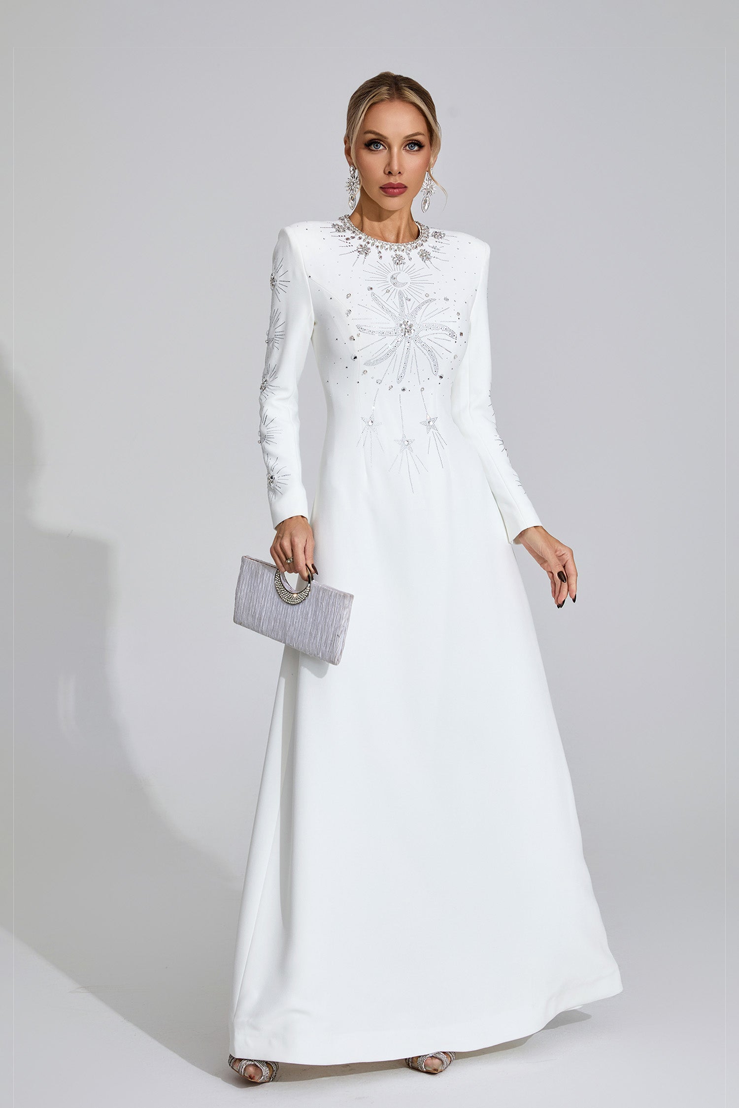 Marigold  White Diamond Maxi Dress