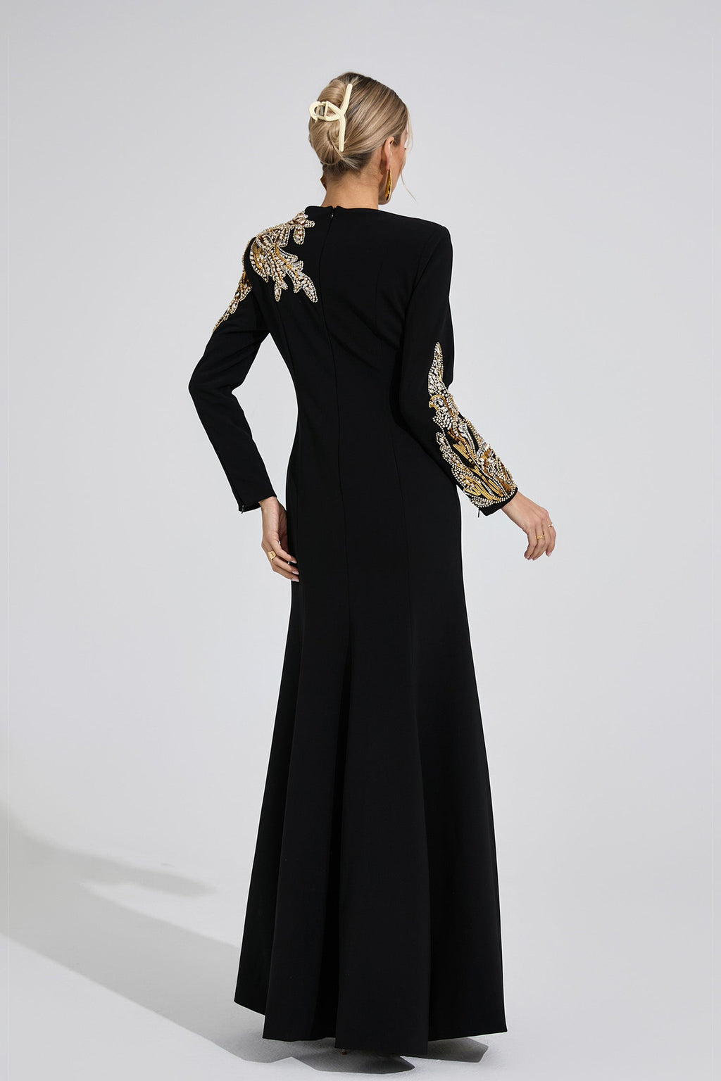 Melusine Black Elegant Maxi Dress