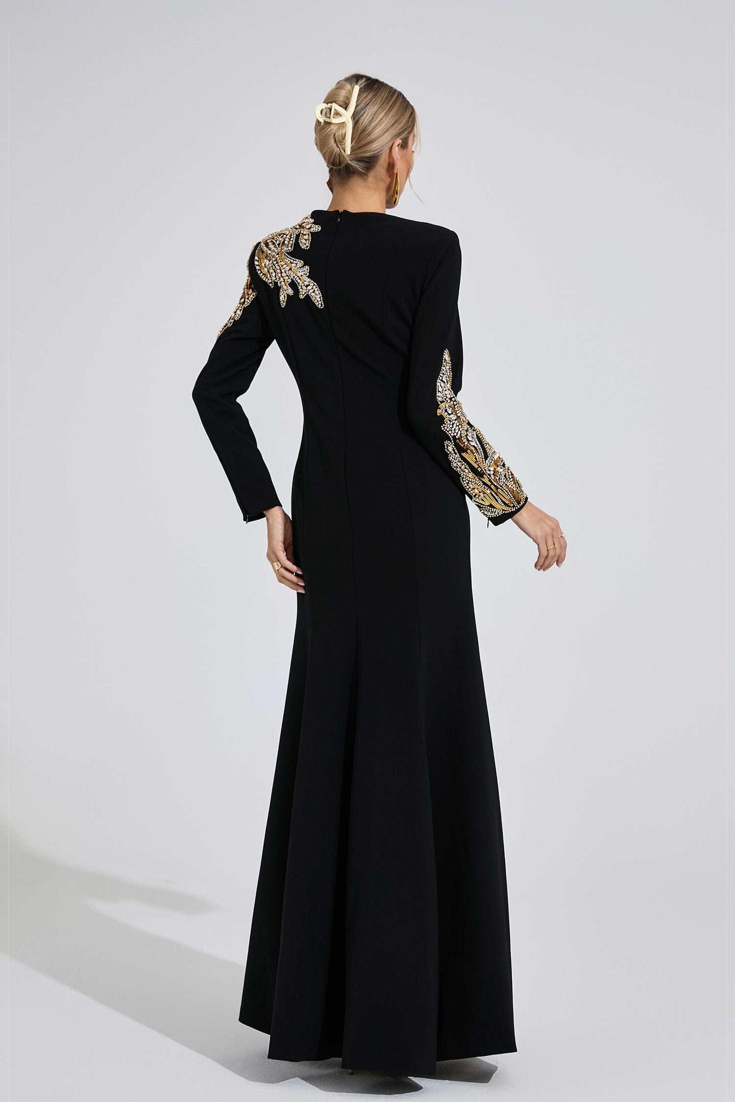 Melusine Black Elegant Maxi Dress